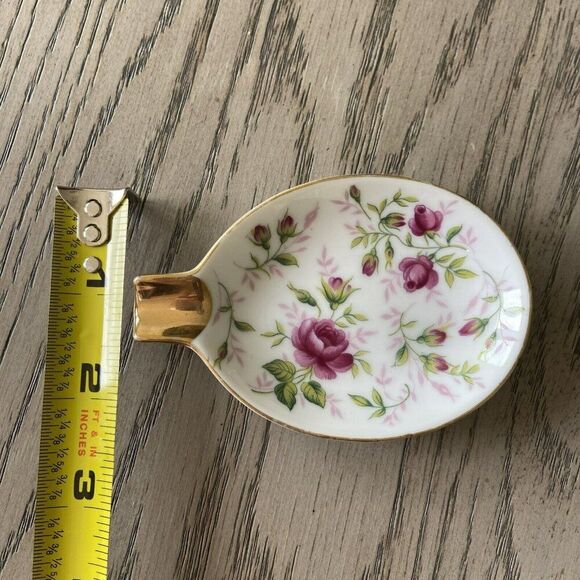 Vintage Lefton Personal Porcelain Ashtray with Floral Design - Picture 9 of 9